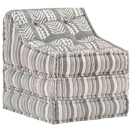  Fotoliu puf modular, gri cu dungi, material textil