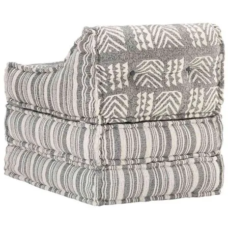  Fotoliu puf modular, gri cu dungi, material textil