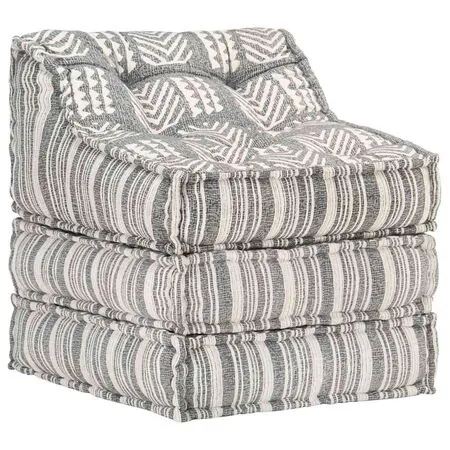  Fotoliu puf modular, gri cu dungi, material textil