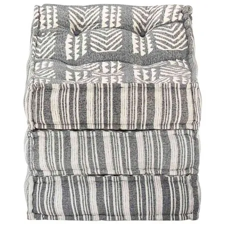  Fotoliu puf modular, gri cu dungi, material textil