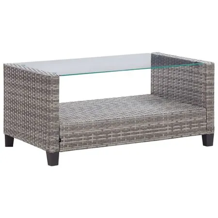  Set mobilier grădină cu perne, 6 piese, gri închis, poliratan