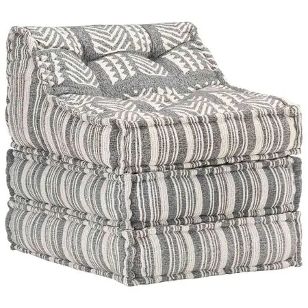  Fotoliu puf modular, gri cu dungi, material textil