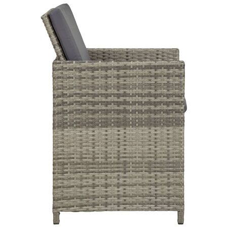  Set mobilier de exterior cu perne, 13 piese, gri, poliratan
