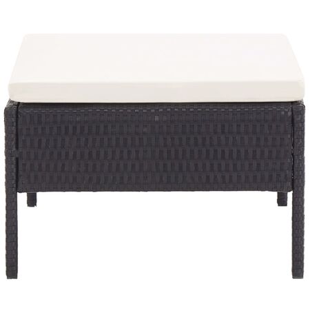  Set mobilier de grădină cu perne, 6 piese, negru, poliratan