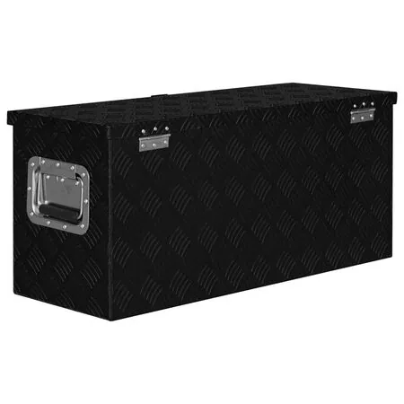  Ladă de aluminiu, negru, 80 x 30 x 35 cm 