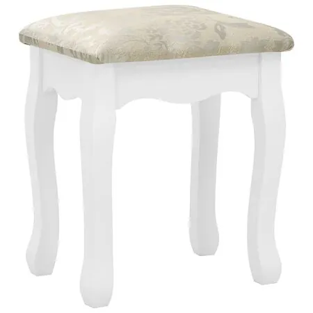  Set masă de toaletă cu taburet alb 75x69x140 cm lemn paulownia