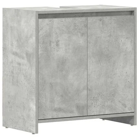  Dulap de baie, gri beton, 60x33x61 cm, lemn prelucrat