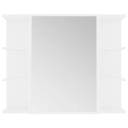  Dulap de baie cu oglindă, alb, 80x20,5x64 cm, lemn prelucrat