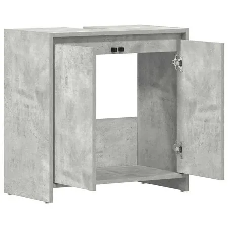  Dulap de baie, gri beton, 60x33x61 cm, lemn prelucrat