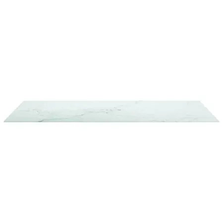  Blat masă alb 120x65cm 8mm sticlă securizată, design de marmură