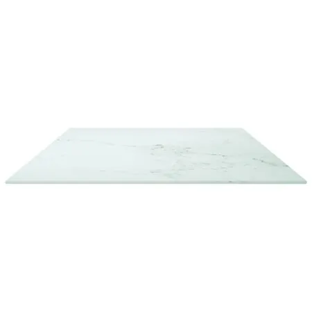  Blat masă alb 120x65cm 8mm sticlă securizată, design de marmură