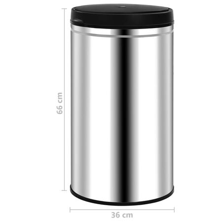  Coș de gunoi automat cu senzor, 60 L, oțel inoxidabil