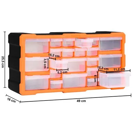  Organizator cu 22 de sertare, 49 x 16 x 25,5 cm