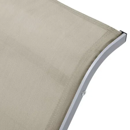  Șezlong, crem, textilenă și aluminiu