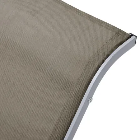  Șezlong, gri taupe, textilenă și aluminiu