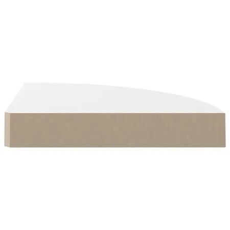  Raft colțar de perete, alb extralucios, 25 x 25 x 3,8 cm, MDF