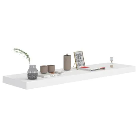  Rafturi de perete suspendate, 4 buc., alb, 90x23,5x3,8 cm, MDF