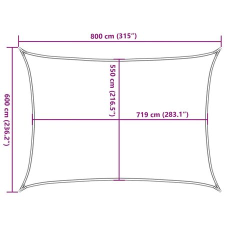  Pânză parasolar, verde deschis, 6x8 m, HDPE, 160 g/m²