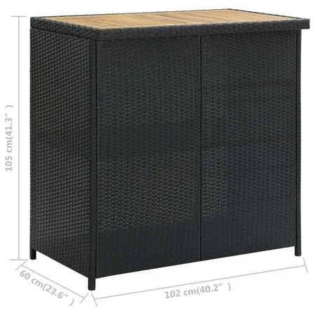  Set mobilier de bar, 3 piese, negru, poliratan
