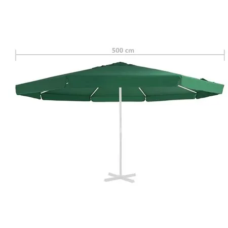  Pânză de schimb umbrelă de soare de grădină, verde, 500 cm
