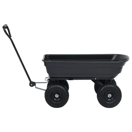  Cărucior manual de grădină basculabil, negru, 300 kg, 75 L