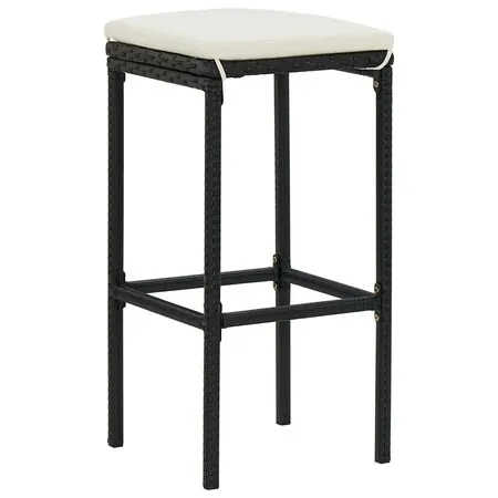  Set mobilier de bar, 3 piese, negru, poliratan