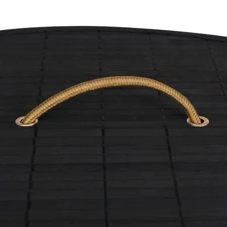  Coș de rufe din bambus de colț, negru, 60 L