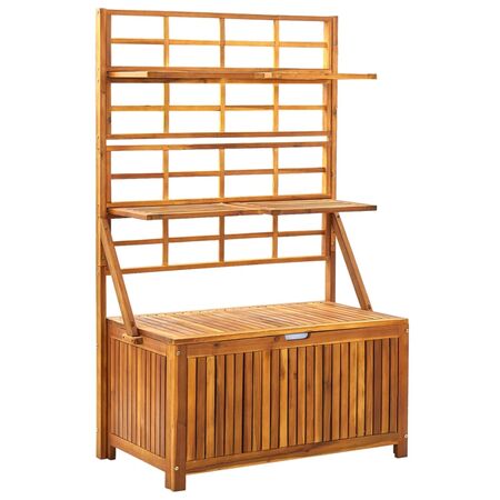  Cutie de depozitare cu spalier, 99x55x160 cm, lemn masiv acacia