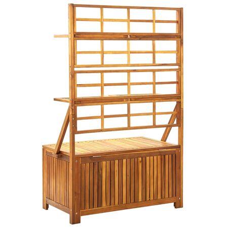  Cutie de depozitare cu spalier, 99x55x160 cm, lemn masiv acacia