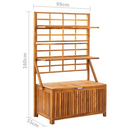  Cutie de depozitare cu spalier, 99x55x160 cm, lemn masiv acacia
