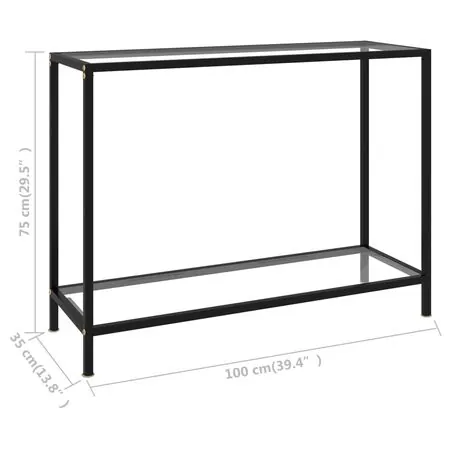  Masă consolă, transparent, 100 x 35 x 75 cm, sticlă securizată