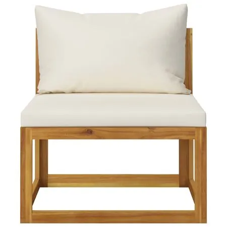  Set mobilier grădină cu perne 12 piese crem, lemn masiv acacia