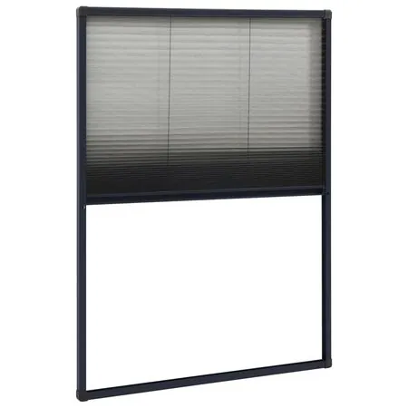  Plasă insecte plisse de ferestre, antracit, 80x120 cm, aluminiu