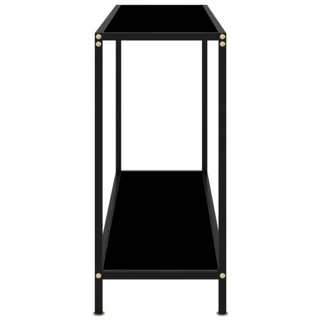  Masă consolă, negru, 120 x 35 x 75 cm, sticlă securizată