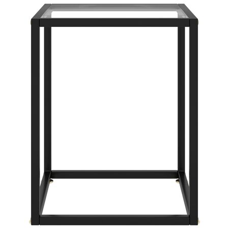  Măsuță de cafea, negru cu sticlă securizată, 40x40x50 cm