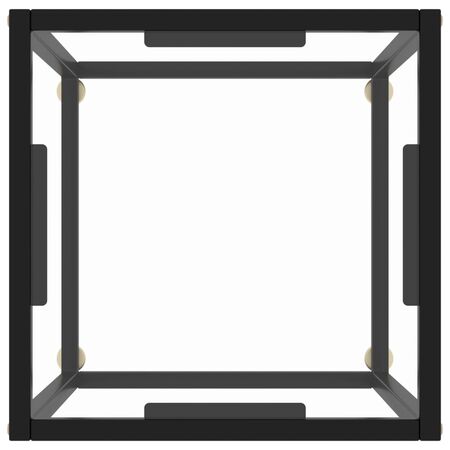  Măsuță de cafea, negru cu sticlă securizată, 40x40x50 cm