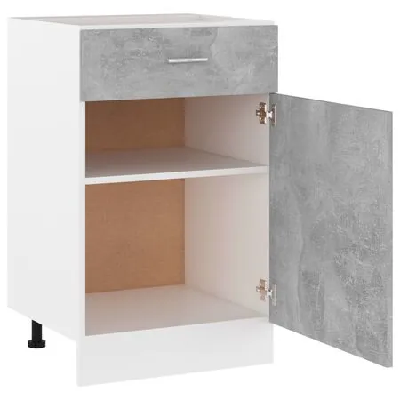  Dulap inferior cu sertar “Lyon” gri beton 50x46x81,5 cm