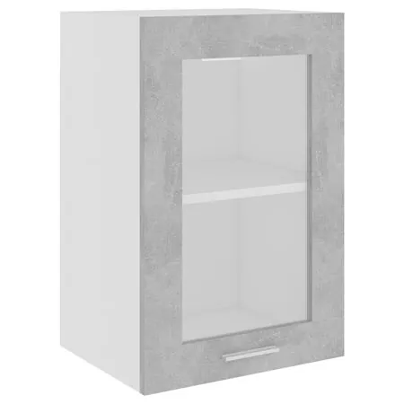  Dulap de sticlă suspendat “Lyon” gri beton 40x31x60 cm