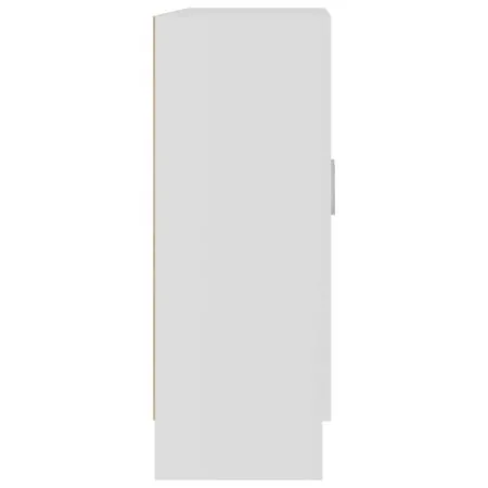  Dulap cu vitrină, alb, 82,5 x 30,5 x 80 cm, lemn prelucrat