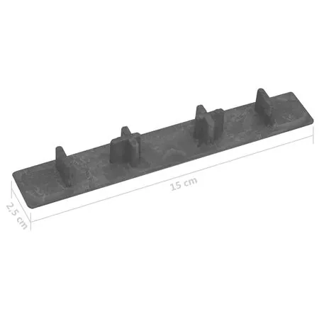  Capace de capăt pardoseală terasă, 10 buc., negru, plastic