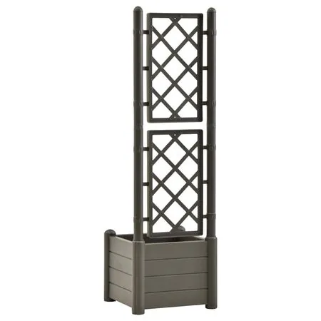  Jardinieră de grădină cu spalier, antracit, 43x43x142 cm, PP 