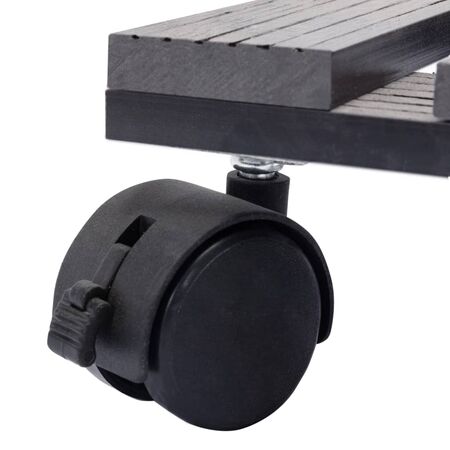  Suporturi de plante cu role, 2 buc., gri, 30x30x7,5 cm, WPC