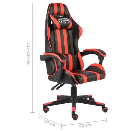  Scaun de racing, negru și roșu, piele ecologică