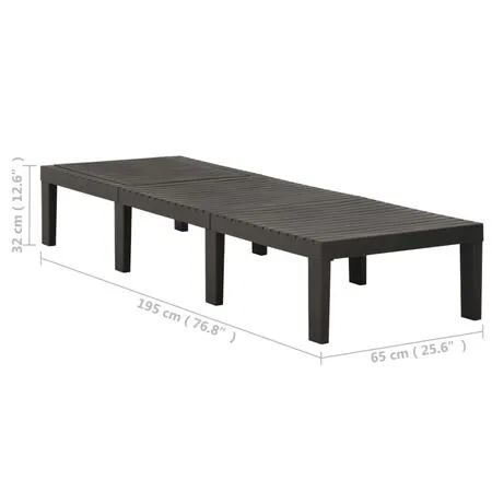  Șezlong, antracit, plastic