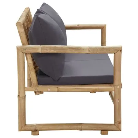  Bancă de grădină cu perne, 115 cm, bambus