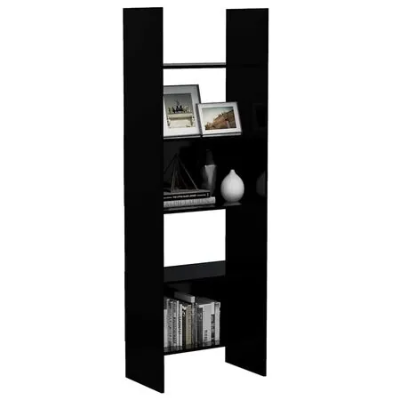  Bibliotecă, negru, 60x35x180 cm, lemn prelucrat
