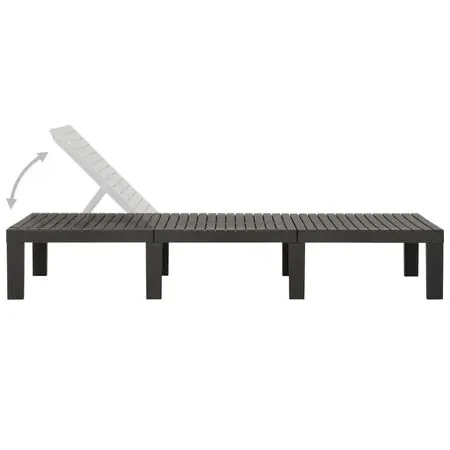 Șezlong, antracit, plastic
