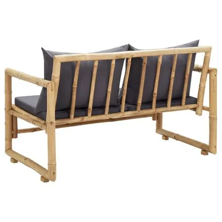  Bancă de grădină cu perne, 115 cm, bambus