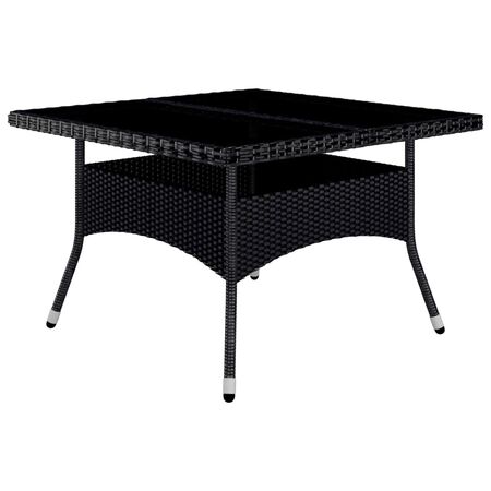  Set mobilier grădină, 9 piese, negru, poliratan și lemn acacia