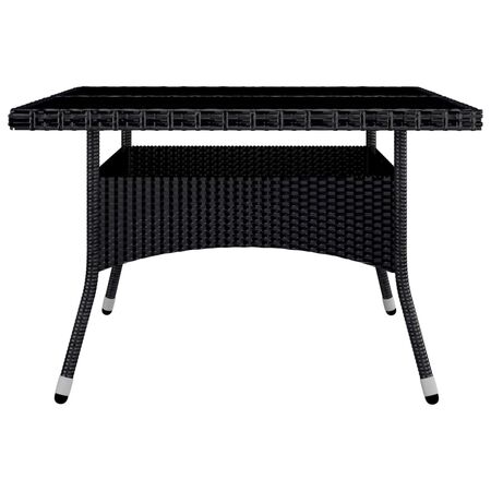  Set mobilier grădină, 9 piese, negru, poliratan și lemn acacia